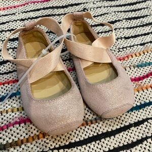 Janie and Jack Toddler size 6 Pink glitter Ballet Style Flats